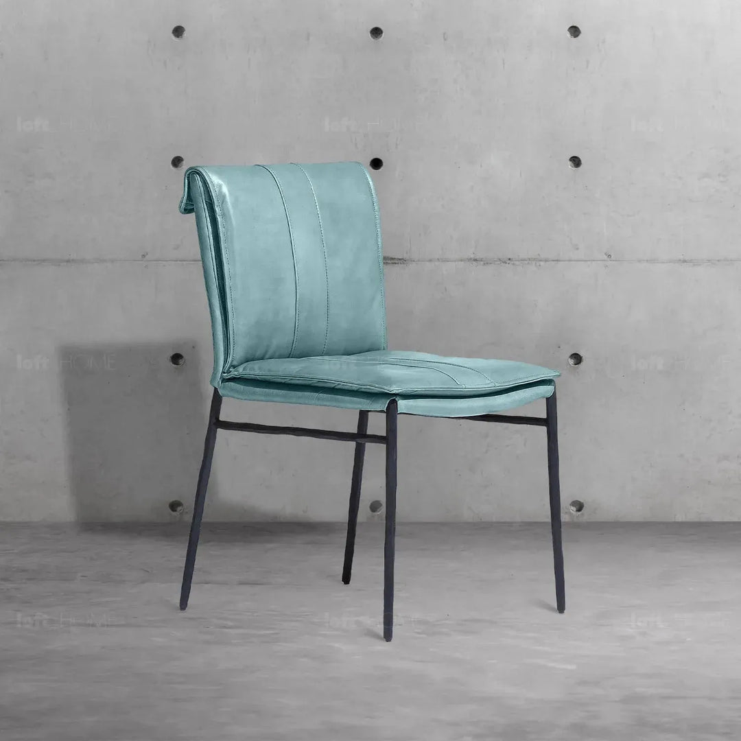 Industrial genuine leather dining chair lux in real life style.