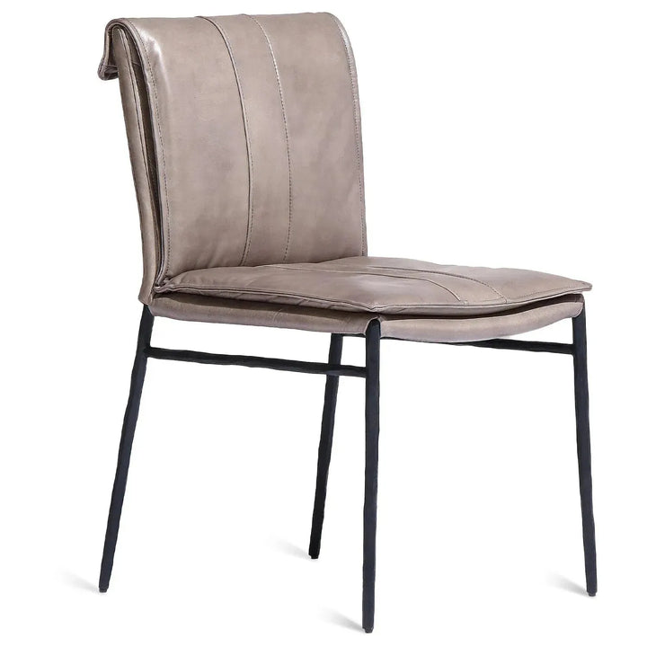 Industrial genuine leather dining chair lux in white background.