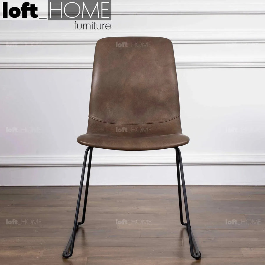 Industrial genuine leather dining chair oakley ii primary product view.