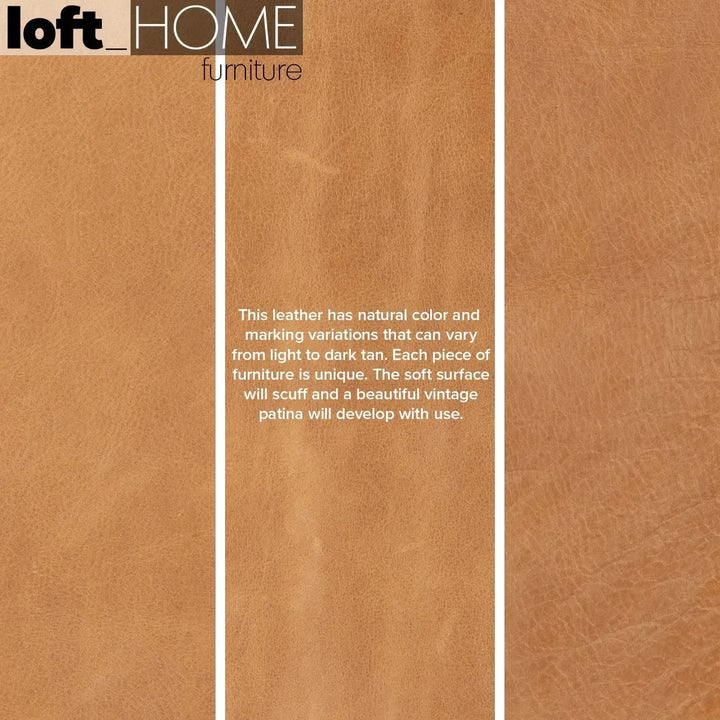 Vintage genuine leather l shape sectional sofa olga 2+l in real life style.