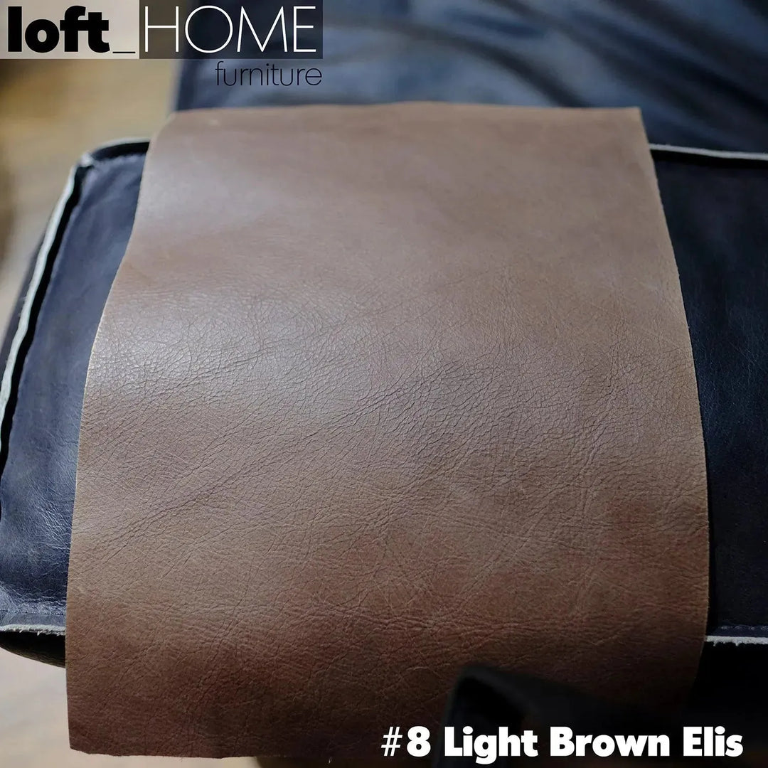 Vintage genuine leather ottoman chesterfield layered structure.