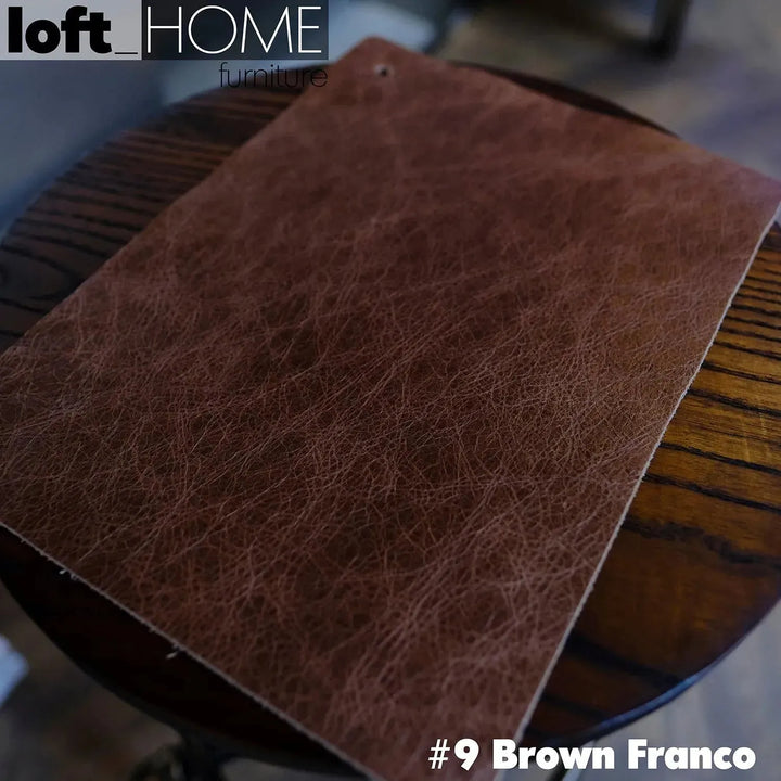 Vintage genuine leather ottoman chesterfield detail 1.