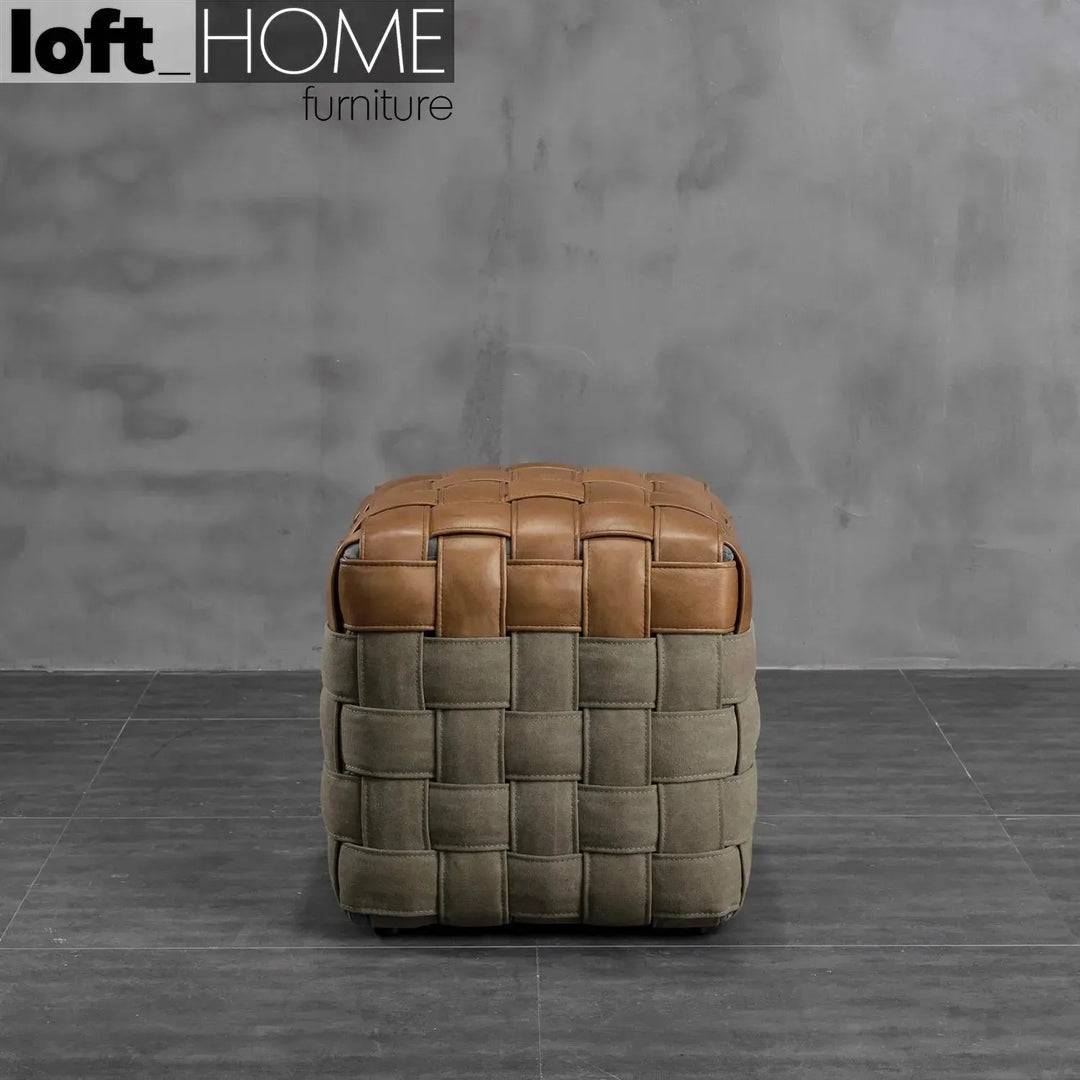 Vintage genuine leather ottoman martin s with context.