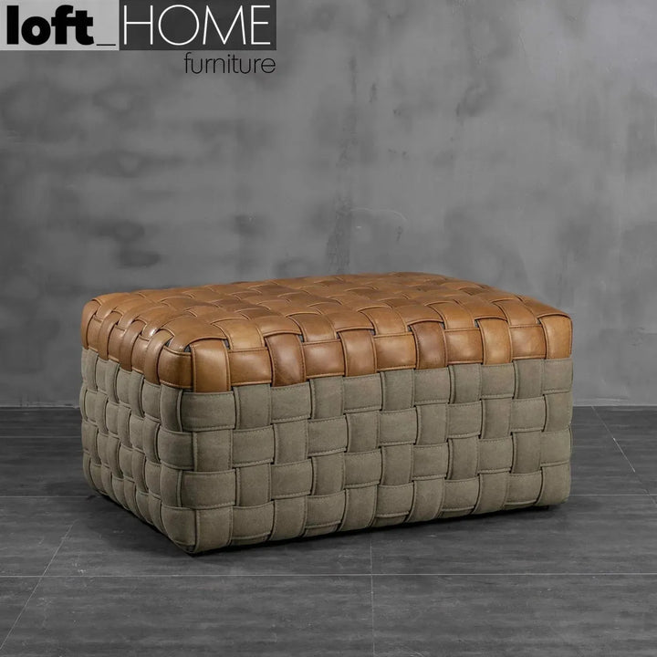 Vintage genuine leather ottoman martin primary product view.