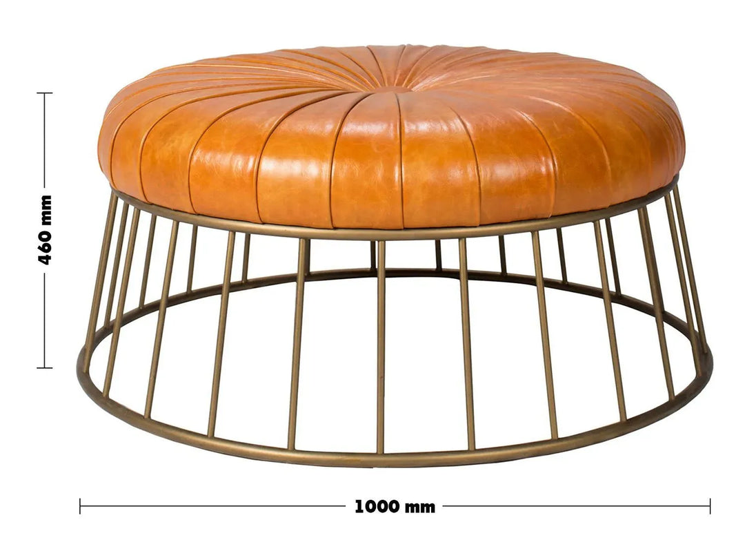 Vintage genuine leather ottoman spiral size charts.