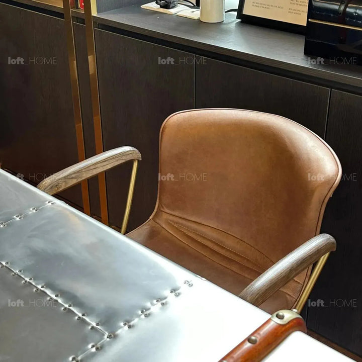 Vintage genuine leather study chair akron situational feels.