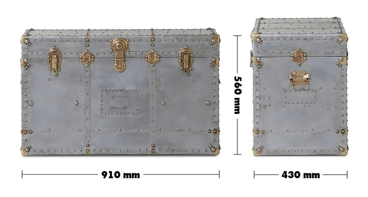 Industrial stainless steel cabinet turbojet size charts.