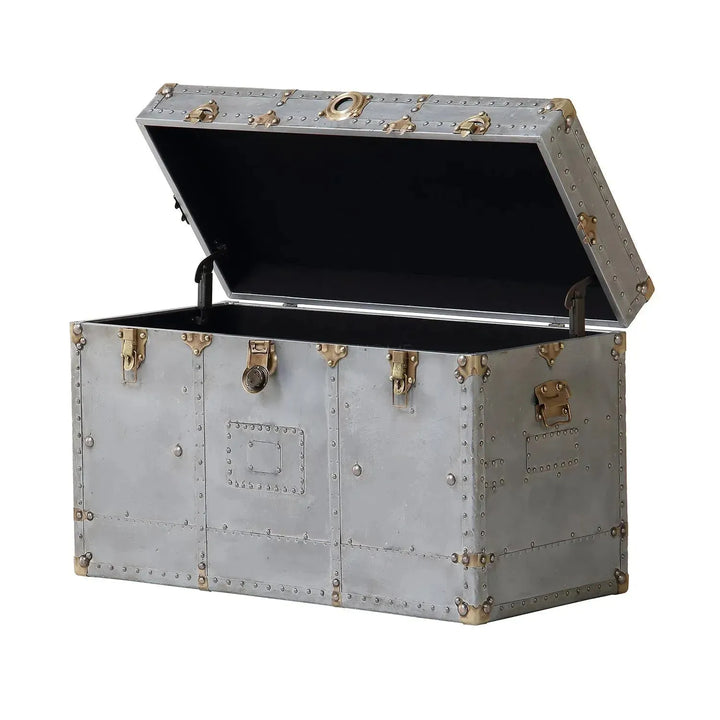 Industrial stainless steel cabinet turbojet in still life.