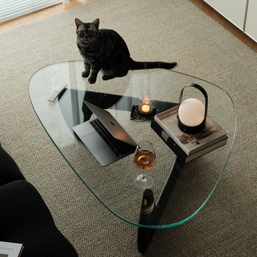 Vintage tempered glass coffee table noguchi size charts.