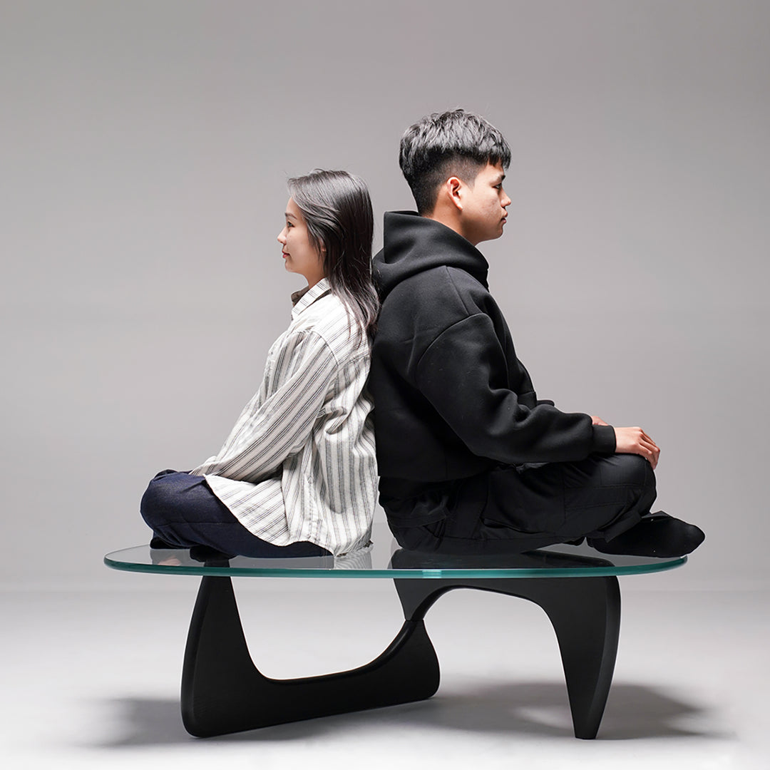 Vintage tempered glass coffee table noguchi color swatches.