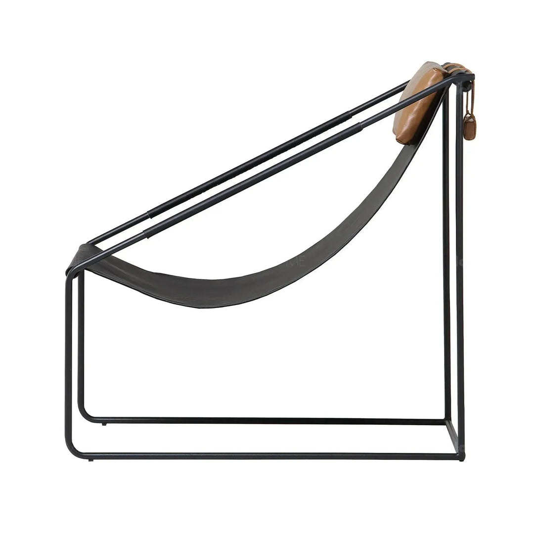 Industrial vege genuine leather 1 seater sofa winslow in close up details.