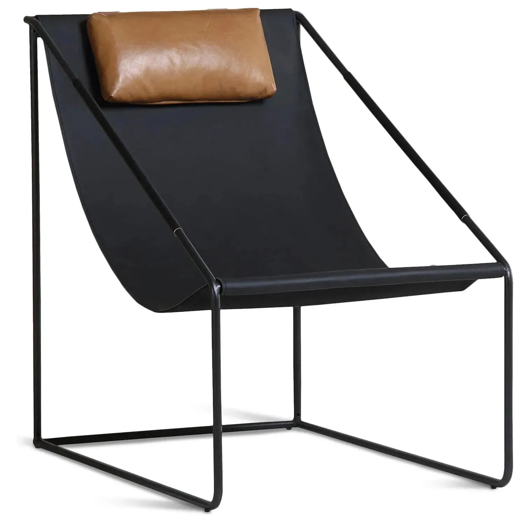 Industrial vege genuine leather 1 seater sofa winslow in white background.