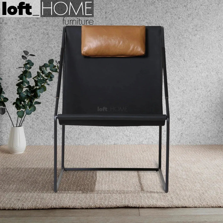 Industrial vege genuine leather 1 seater sofa winslow primary product view.