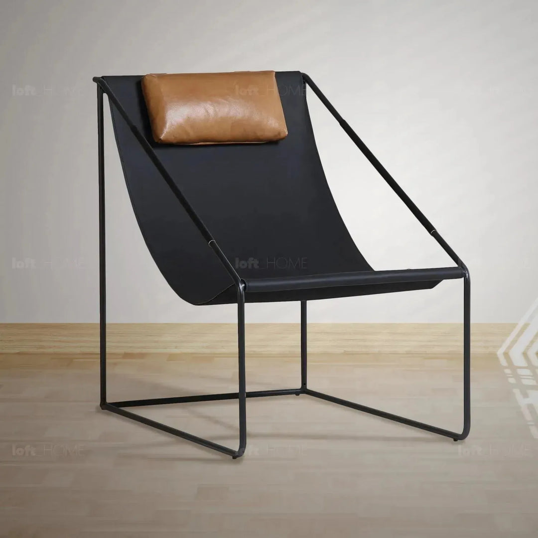 Industrial vege genuine leather 1 seater sofa winslow with context.