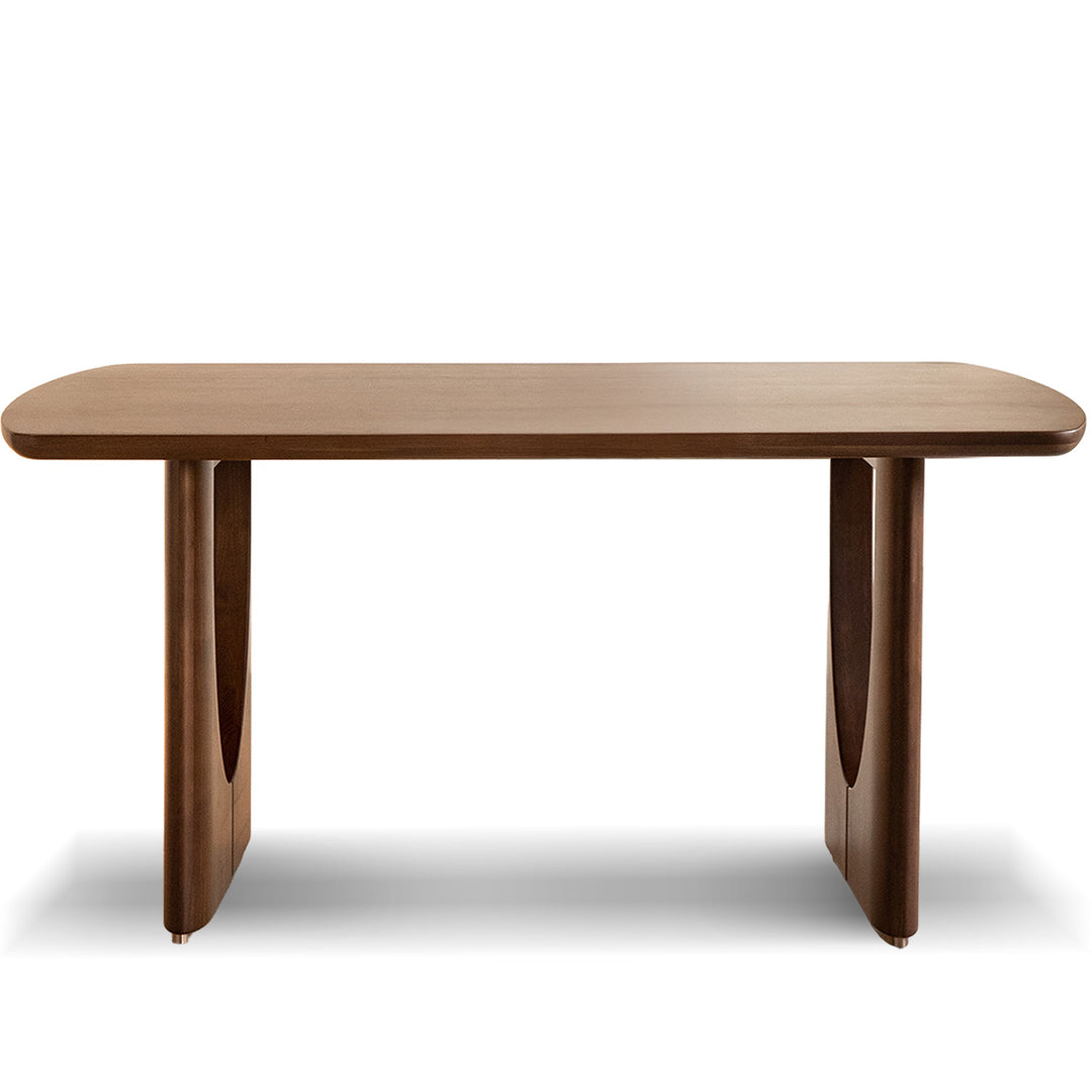 Vintage walnut wood dining table rockwel in still life.