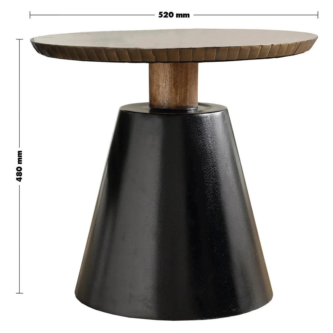 Vintage wooden round side table vintage brass size charts.