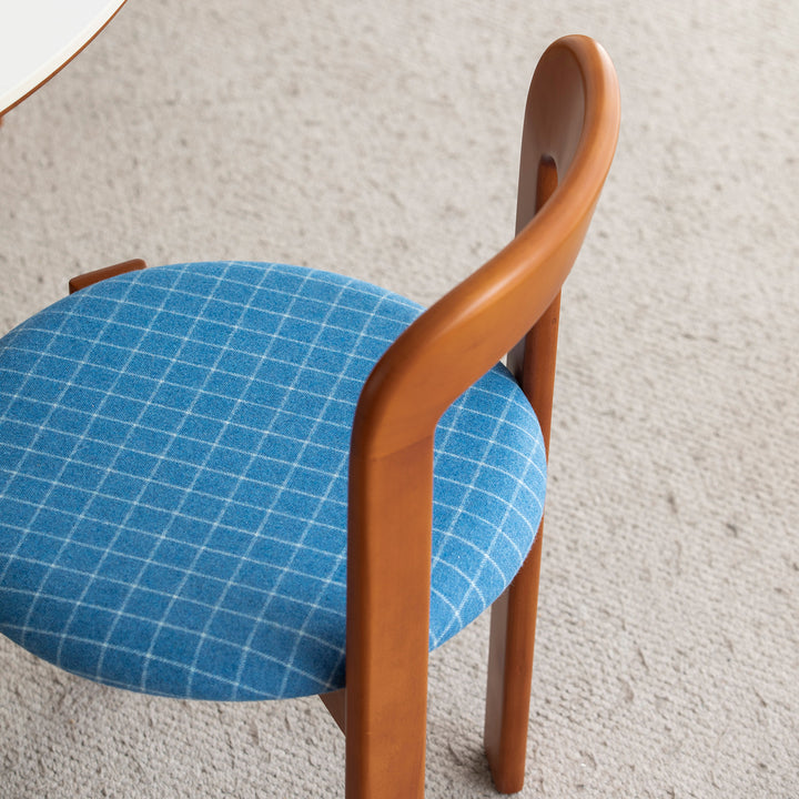 Vintage wool fabric beech wood dining chair memphis material variants.