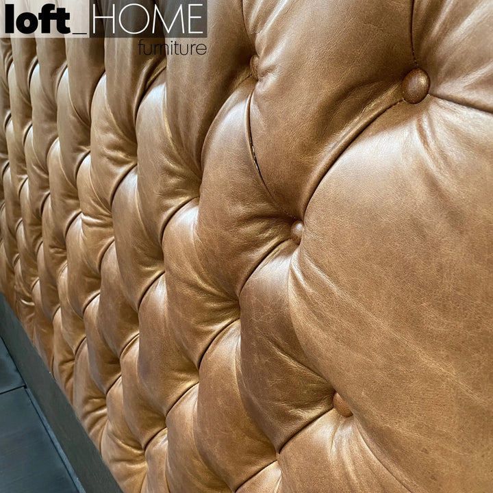 Vintage genuine leather bed frame chesterfield conceptual design.